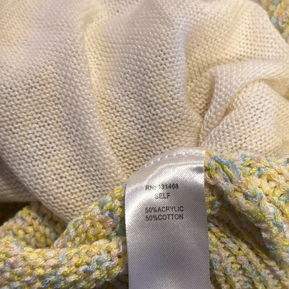 Fate Women’s Small Double V Neck/Back Crochet Sweater Long Sleeve Cropped - Picture 6 of 6